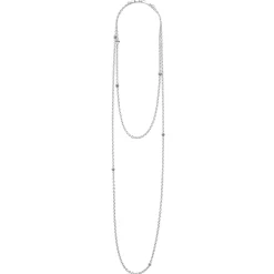 Silver<LAGOS 32 Inch Caviar Beaded Station Necklace