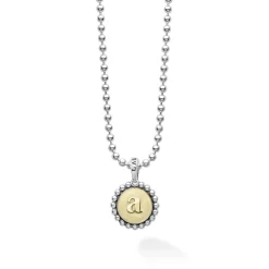 Two-Tone<LAGOS A Initial Charm Necklace