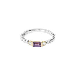 Two-Tone<LAGOS Amethyst And Diamond Stacking Ring