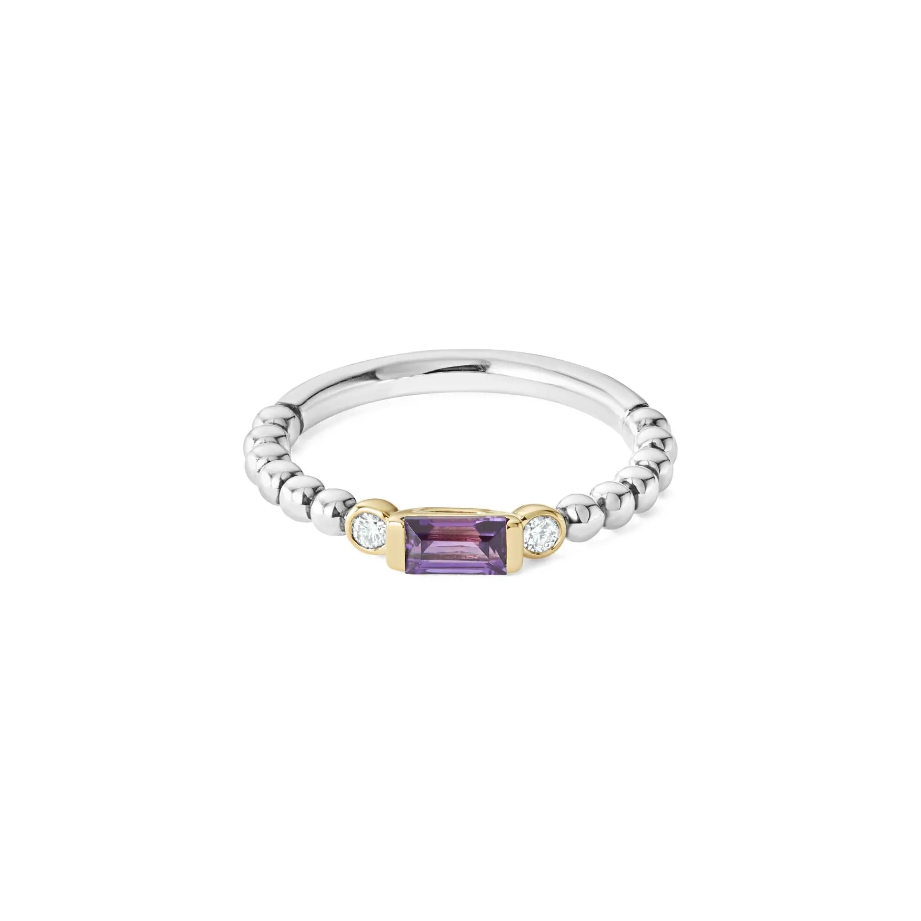 Gemstones<LAGOS Amethyst And Diamond Stacking Ring