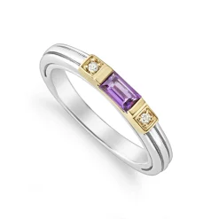 Gemstones<LAGOS Amethyst And Diamond Stacking Ring