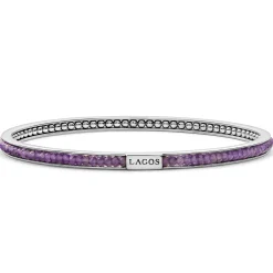 Silver<LAGOS Amethyst Bangle