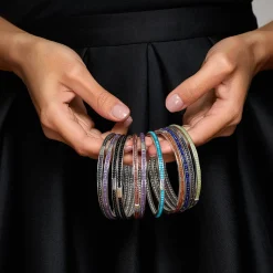 Silver<LAGOS Amethyst Bangle