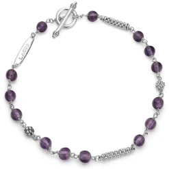 Silver<LAGOS Amethyst Beaded Bracelet