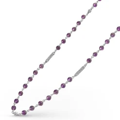 Silver<LAGOS Amethyst Beaded Necklace