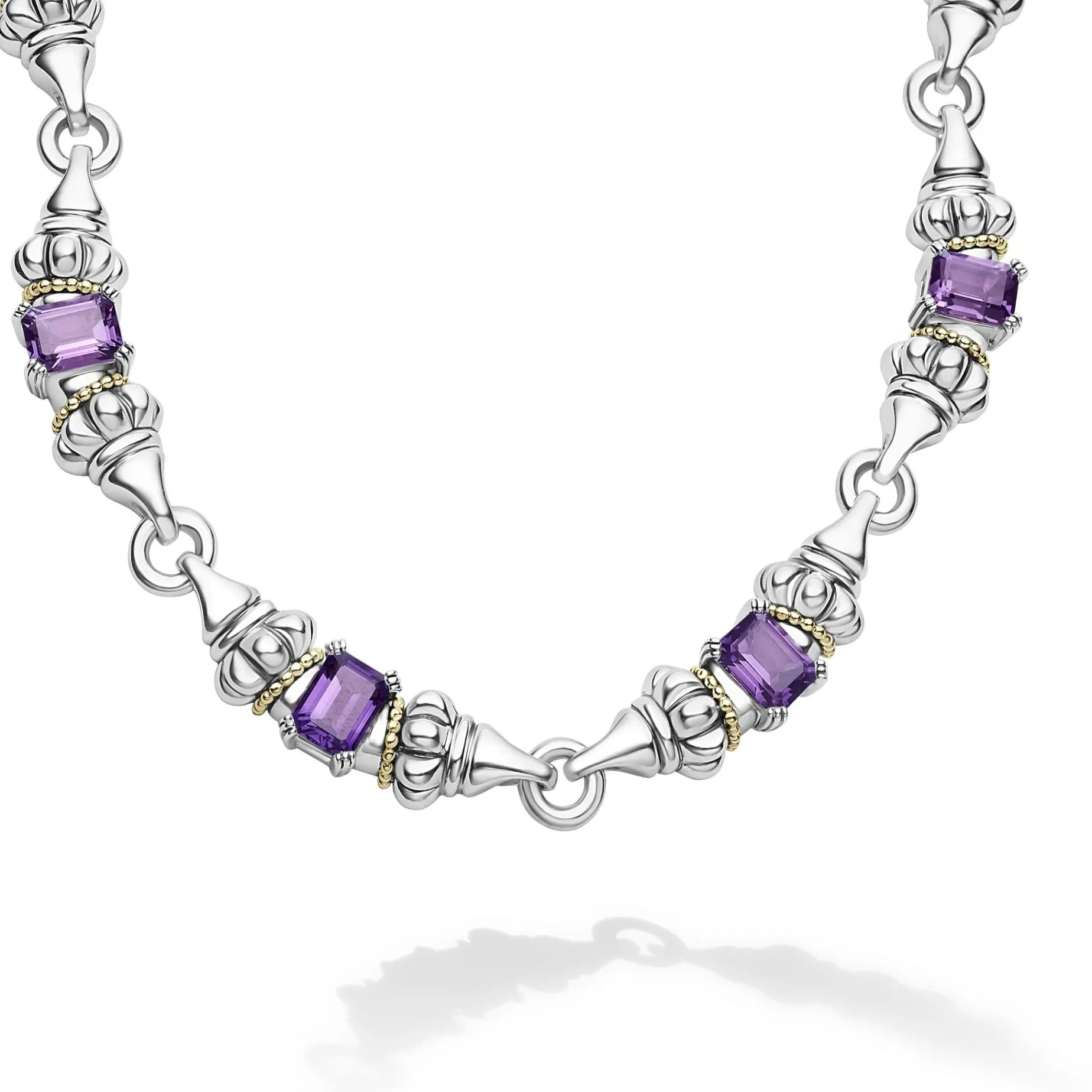 Two-Tone<LAGOS Amethyst Caviar Beaded Necklace