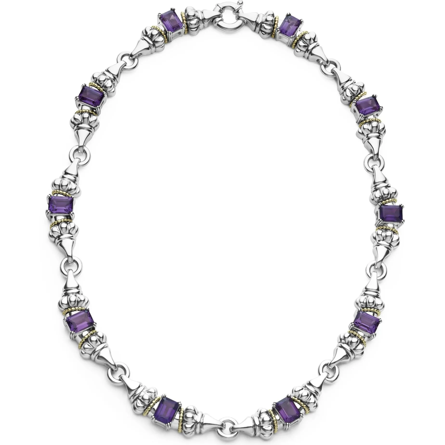 Two-Tone<LAGOS Amethyst Caviar Beaded Necklace