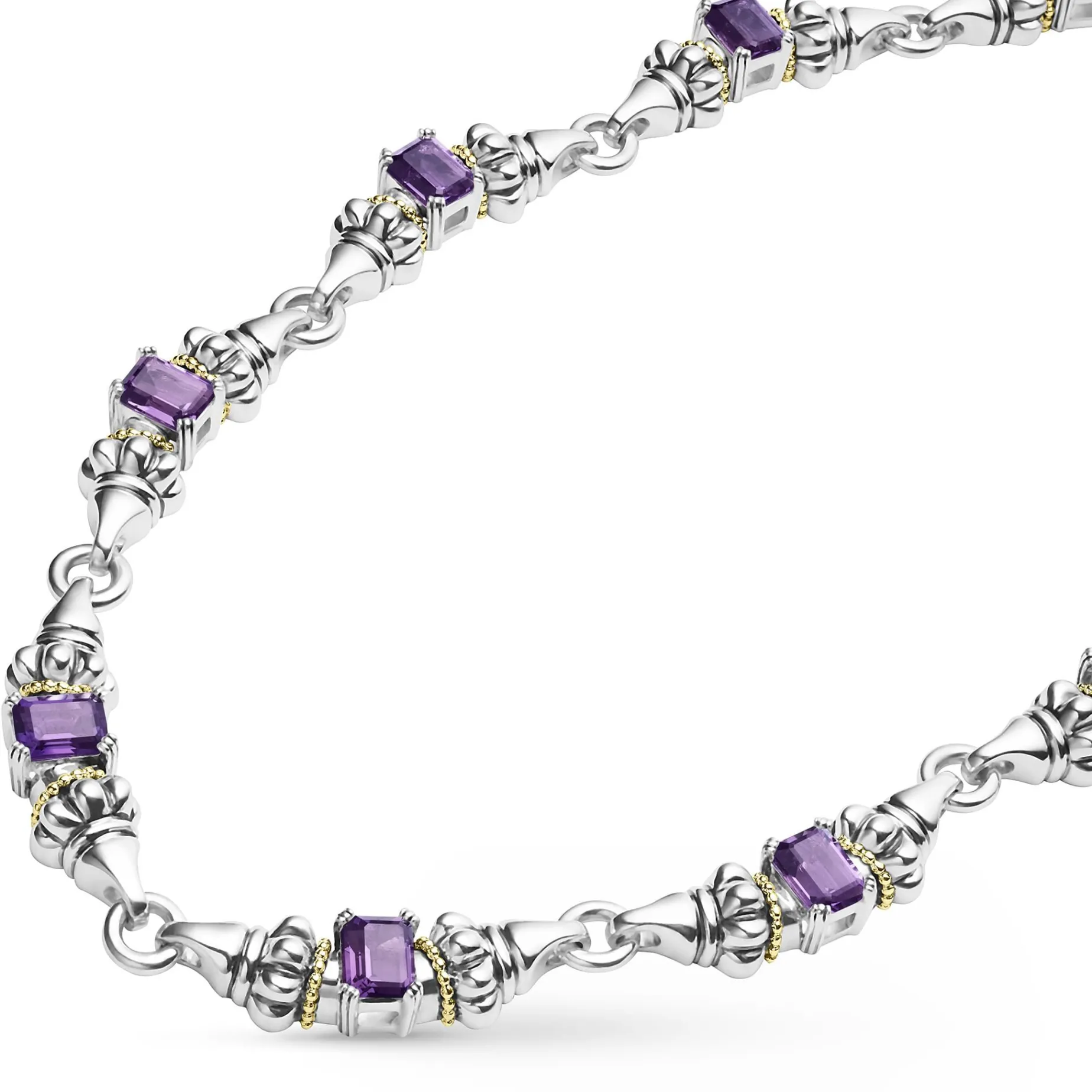 Two-Tone<LAGOS Amethyst Caviar Beaded Necklace