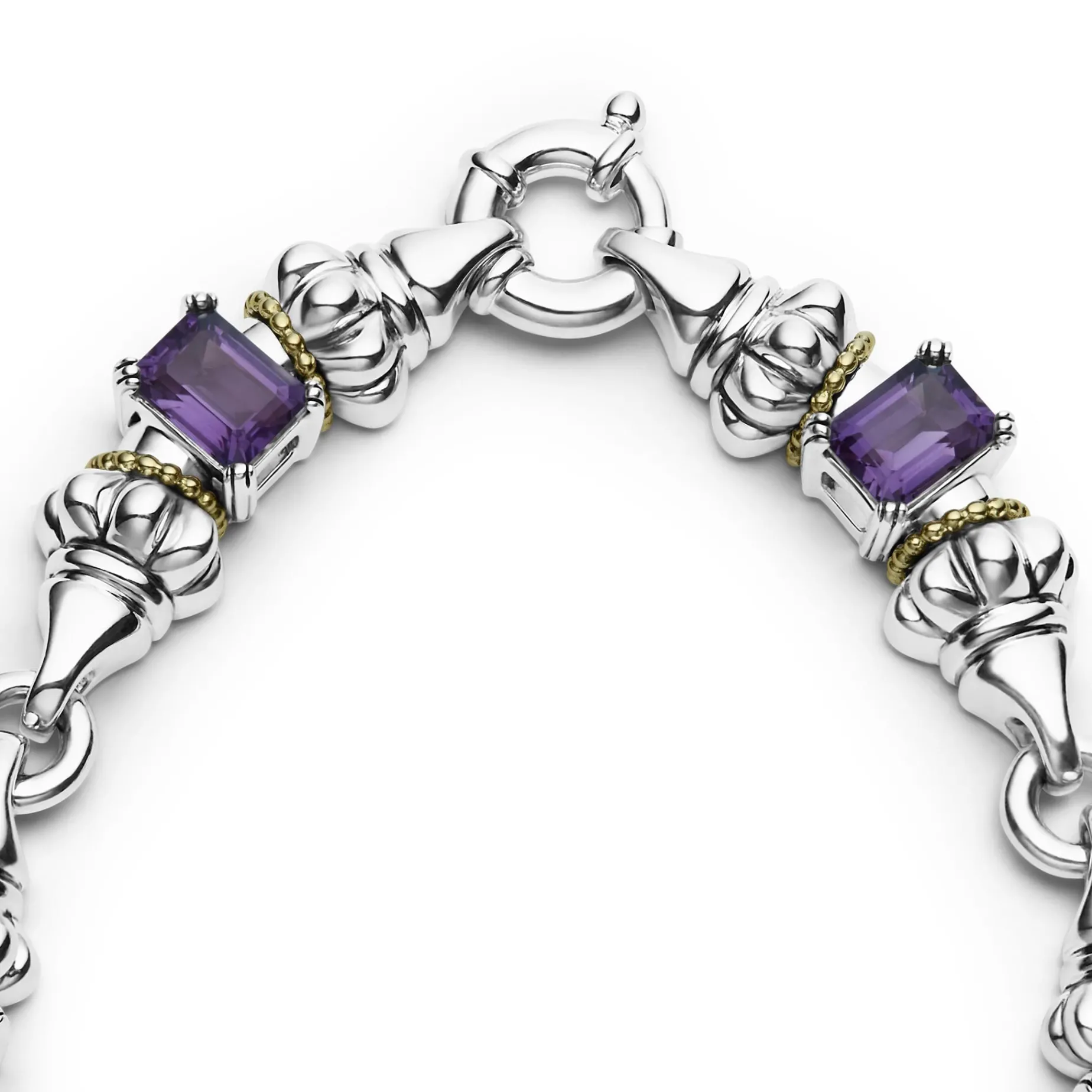 Two-Tone<LAGOS Amethyst Caviar Beaded Necklace