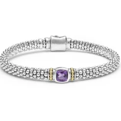 Two-Tone<LAGOS Amethyst Caviar Bracelet | 6Mm