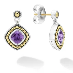 Two-Tone<LAGOS Amethyst Drop Earrings