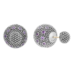 Silver<LAGOS Amethyst Earring Backs