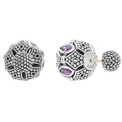 Silver<LAGOS Amethyst Earring Backs