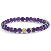 Gold<LAGOS Amethyst Gold Station Bead Bracelet