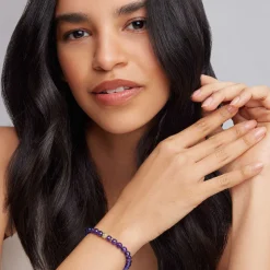 Gold<LAGOS Amethyst Gold Station Bead Bracelet