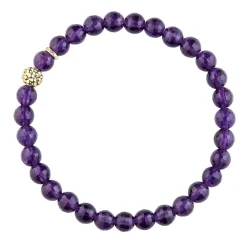 Gold<LAGOS Amethyst Gold Station Bead Bracelet
