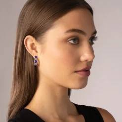 Gemstones<LAGOS Amethyst Hoop Earrings