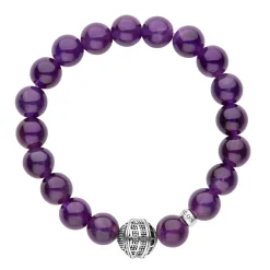 Silver<LAGOS Amethyst Silver Station Bead Bracelet