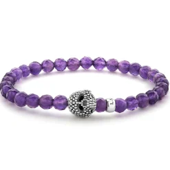 Gemstones<LAGOS Amethyst Skull Bracelet