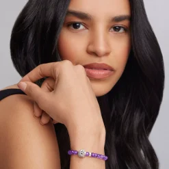 Gemstones<LAGOS Amethyst Skull Bracelet