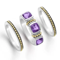 Gemstones<LAGOS Amethyst Stacking Rings