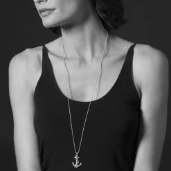 Silver<LAGOS Anchor Pendant Necklace