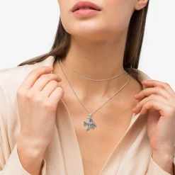 Silver<LAGOS Angel Fish Pendant Necklace