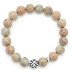 Gemstones<LAGOS Aqua Tera Jasper Silver Station Bead Bracelet