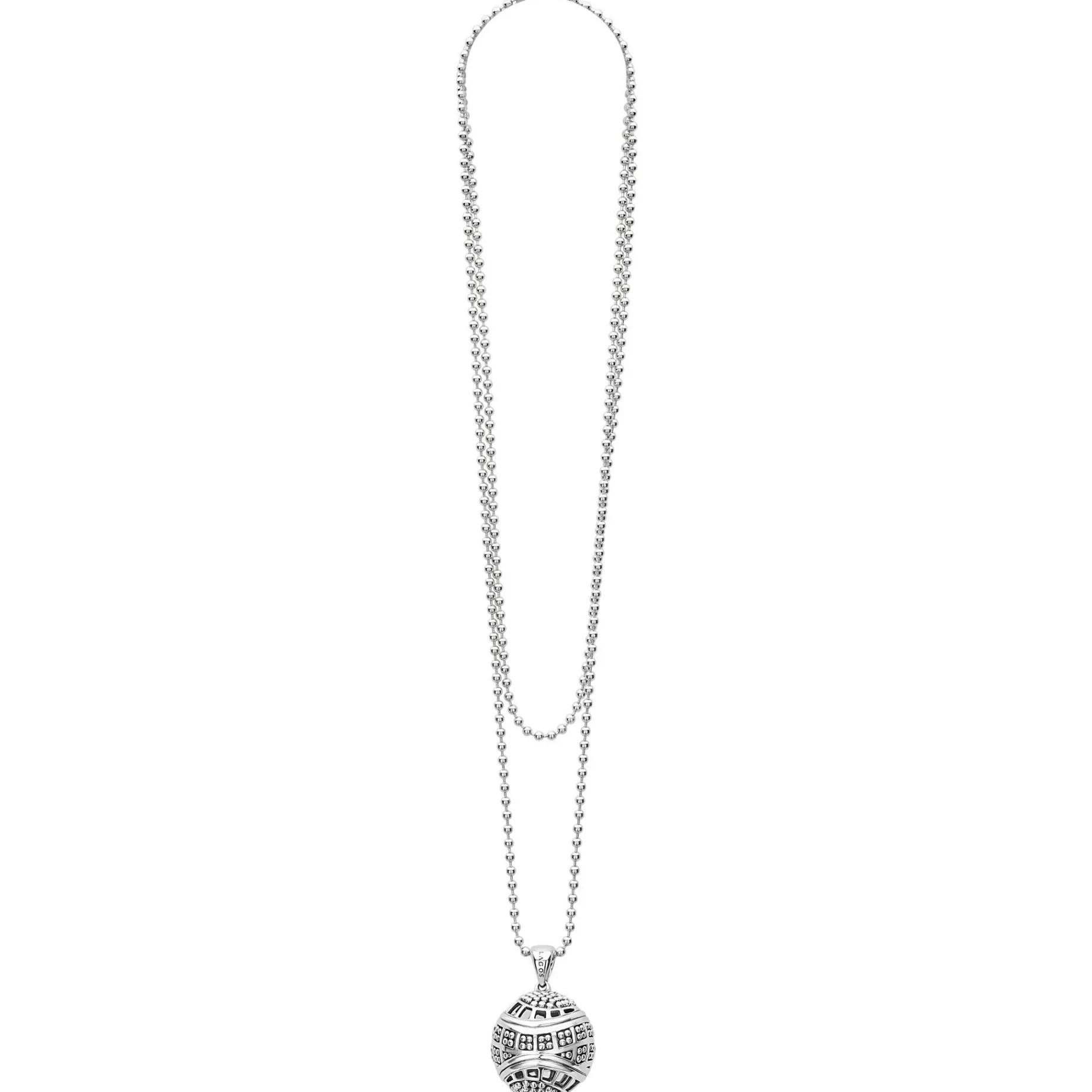 Silver<LAGOS Ball Pendant Necklace