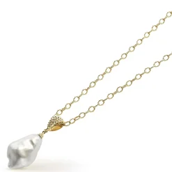 Gold<LAGOS Baroque Pearl Necklace