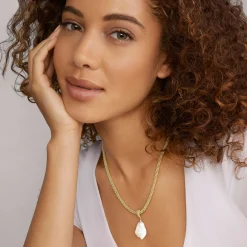 Gold<LAGOS Baroque Pearl Pendant
