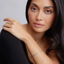 Silver<LAGOS Beaded Bangle