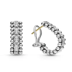Caviar Earrings<LAGOS Beaded Diamond Huggie Earrings