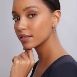 Silver<LAGOS Beaded Hoop Earrings