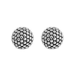 Caviar Earrings<LAGOS Beaded Silver Stud Earrings