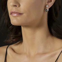 Silver<LAGOS Beaded Silver Stud Earrings