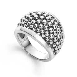 Silver<LAGOS Beaded Statement Ring