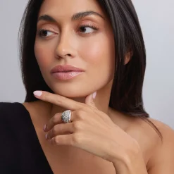 Silver<LAGOS Beaded Statement Ring