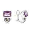 Gemstones<LAGOS Bezel-Set Amethyst Earrings