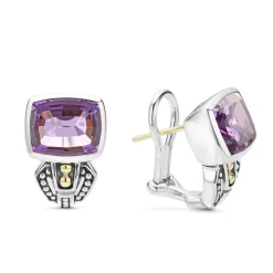 Gemstones<LAGOS Bezel-Set Amethyst Earrings