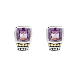 Gemstones<LAGOS Bezel-Set Amethyst Stud Earrings