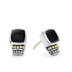 Gemstones<LAGOS Bezel-Set Onyx Stud Earrings