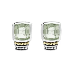 Gemstones<LAGOS Bezel-Set Prasiolite Stud Earrings