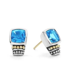 Gemstones<LAGOS Bezel-Set Swiss Blue Topaz Stud Earrings