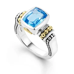 Gemstones<LAGOS Bezel-Set Swiss Blue Topaz Ring