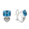 Gemstones<LAGOS Bezel-Set Swiss Blue Topaz Earrings