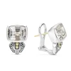 Gemstones<LAGOS Bezel-Set White Topaz Earrings