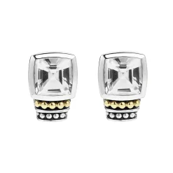 Gemstones<LAGOS Bezel-Set White Topaz Stud Earrings