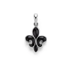 Amulets<LAGOS Black Agate Fleur De Lis Amulet