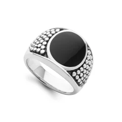 Rings<LAGOS Black Agate Oval Band Ring